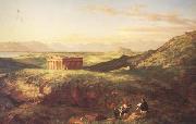 The Temple of Segesta with the Artist Sketching (mk13)